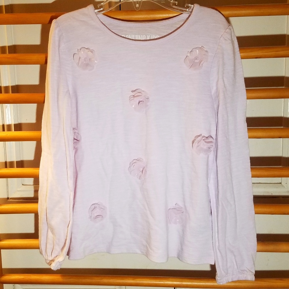 Pale Lavender 6x 6 Girls LS Top OshKosh Rosettes